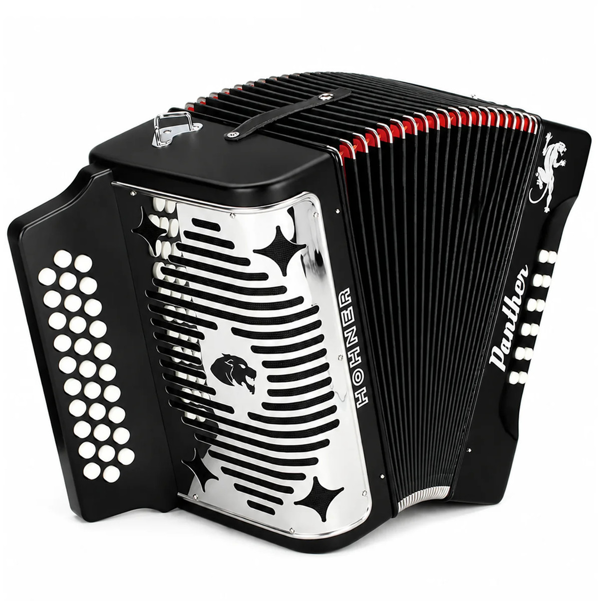 Hohner Panther Accordion F/Bb/Eb Keys (FA) Black