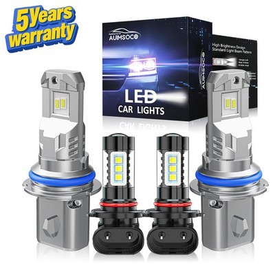 For Ford Explorer Sport Trac 2001-2005 LED Headlight Bulbs Hi/Low Beam+Fog Light