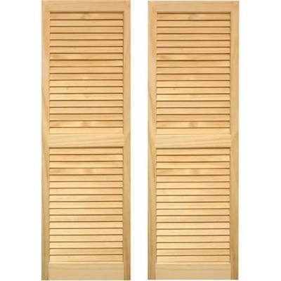 Pinecroft SHL55 Exterior Louvered Shutters 15 x 55 in. - Set of 2