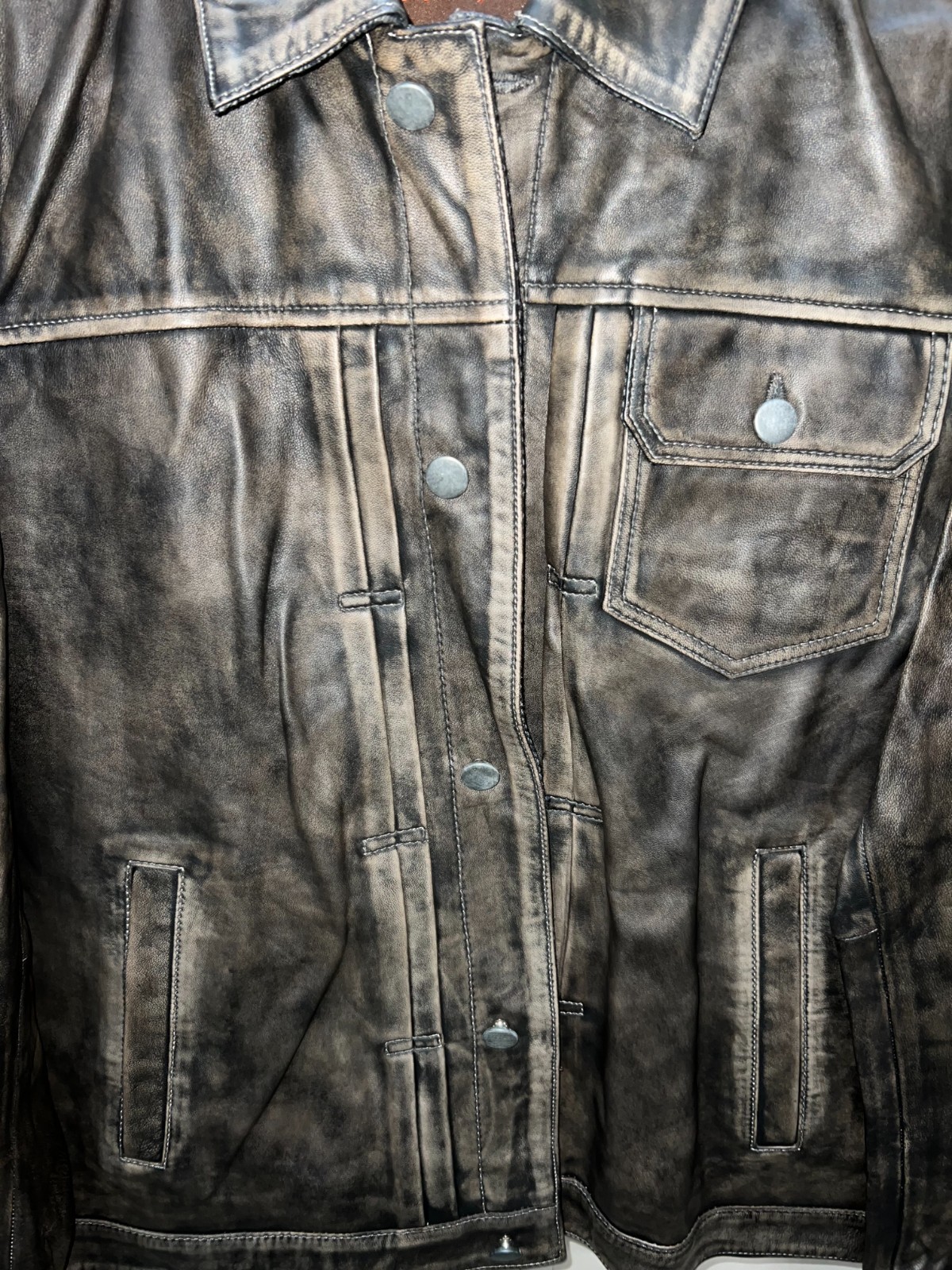 Patrick James Leather Jacket, Size Medium - image 10