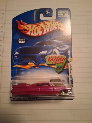  Hot Wheels 2002 #032 1st Edition CUSTOM '59 CADILLAC Metalic Drk Pink Gold LW