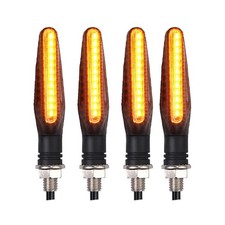4Pcs Universal Motorcycle LED Flowing Turn Signal Indicator Blinker Amber Light