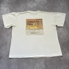 Vintage Microsoft Visual Studio .NET Shirt Mens XL White Windows Tech