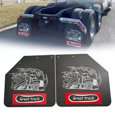 Pair 24" x 24" Angled Rear Wheel Mud Flaps 1/5" Thick for Semi Truck Trailer ...