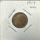 1909 LINCOLN CENT   AU/UNC