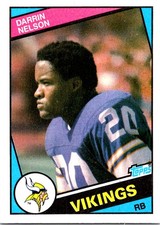 1984 Topps - Darrin Nelson 295 Rc - Near Mint Or Better 1984 Topps - Darrin Nelson 295 Rc - Near Mint Or Better