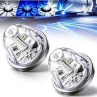 2x White Blue LED Watermelon Lights Clearance Truck Trailer Side Marker Light