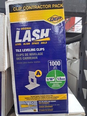 QEP LASH Tile Leveling System Clips 1/16 Inch (1.5 mm) 1000 Pack NIB