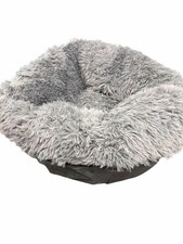 Calming Shag Fur Donut Cuddler Cat  Dog Bed 23" by 23" Zippered cover NEW