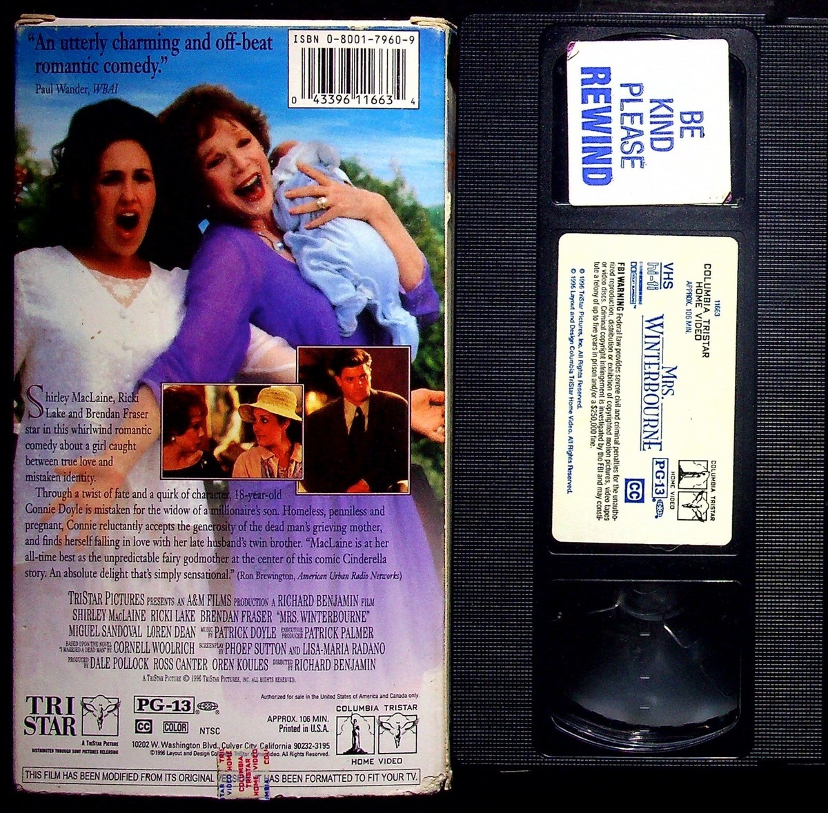 MRS. WINTERBOURNE VHS 1996 SHIRLEY MACLAINE TRI-STAR COMEDY FILM