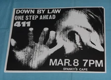 vintage original flyer DOWN BY LAW One Step Ahead 411 Spanky's Cafe