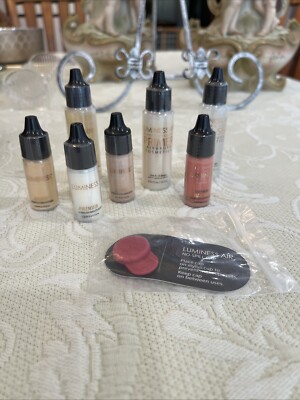 luminess airbrush makeup Set, Moisturizer, blush, cleaner, illuminator + 8 Items