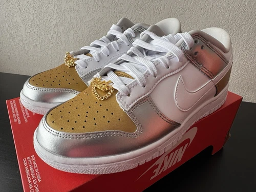 Nike Dunk Low SE ‘Silver Gold Metallic’ DH4403-700 Women’s 7 No-Lid