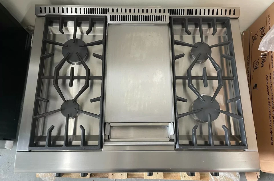 American Range ARSCT-364GD, 36 pulgadas. Cocina NG 4 quemadores y plancha, acero inoxidable st Foto 2 de 4