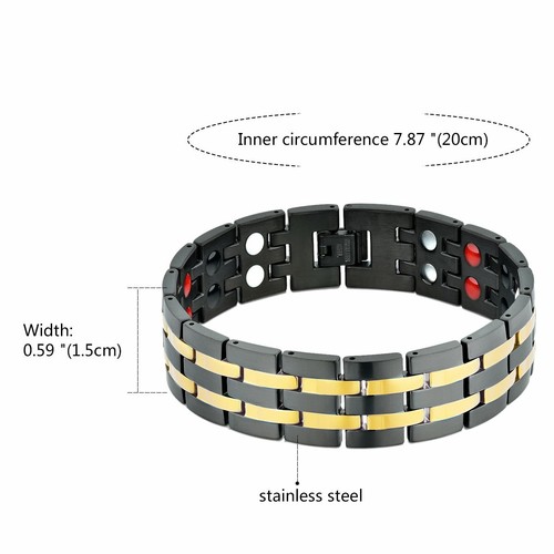 Stainless Steel Magnetic Therapy Health Bracelet Pain Relief Chain Valentine Gif - Picture 23 of 24