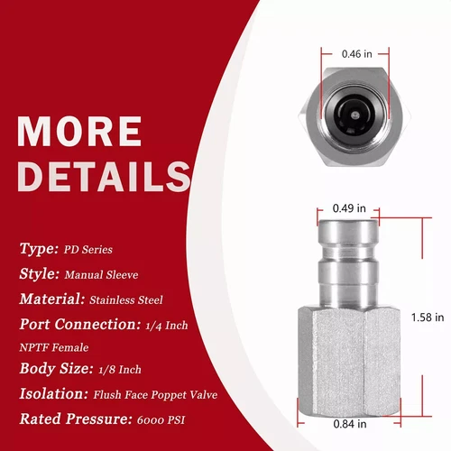 PD342 Series PD Steel Test Port & Diagnostic Equipment Quick Nipple 6000 psi√ - Picture 11 of 17