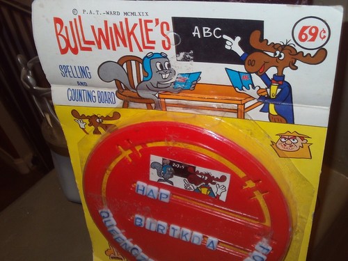 VINTAGE BULLWINKLE & ROCKY RARE MR. PEABODY SPELLING & COUNTING BOARD MOC 1969 - Picture 4 of 15