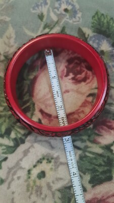 Authentic GUCCI Red Bangle Bracelet Resin Snake Dragon | eBay display picture 3