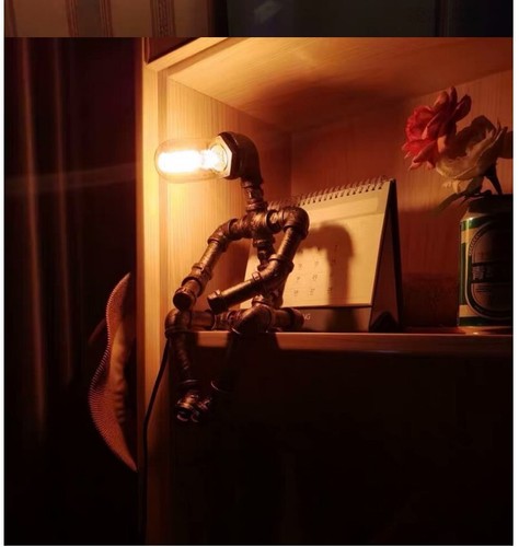 LED Steampunk Tischlampe Robot Industrie Still Leuchte Deko Weihnachtsgeschenk - Bild 4 von 17