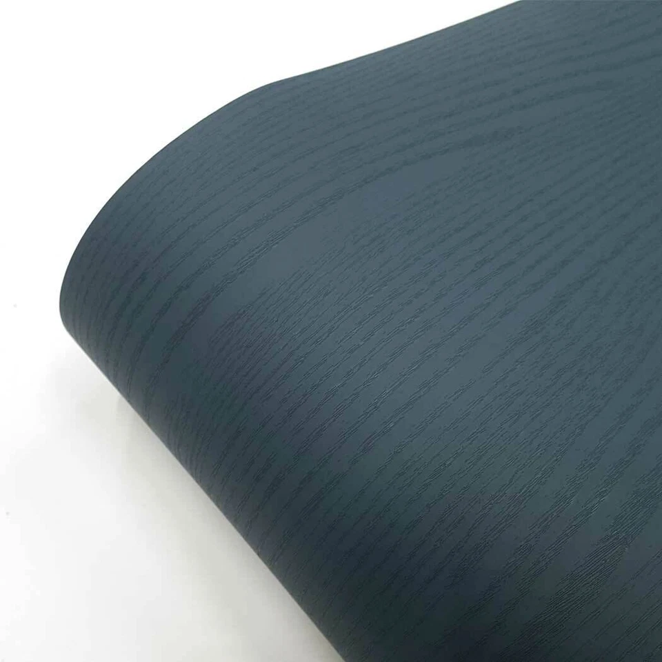 Papel tapiz turquesa profundo mate aspecto pintado madera grano papel autoadhesivo Foto 4 de 4