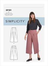 Simplicity Sewing Pattern 10750 9181 Misses Cropped Pants Skirt Size 16-24 UNCUT