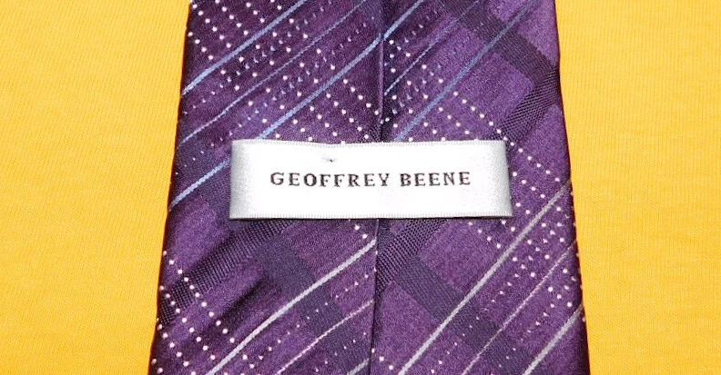 CORBATA HOMBRE GEOFFREY BEENE PÚRPURA/BLANCO CRUZ RAYAS/PUNTOS - CORBATAS - CORBATAS DE DISEÑADOR. Foto 3 de 3