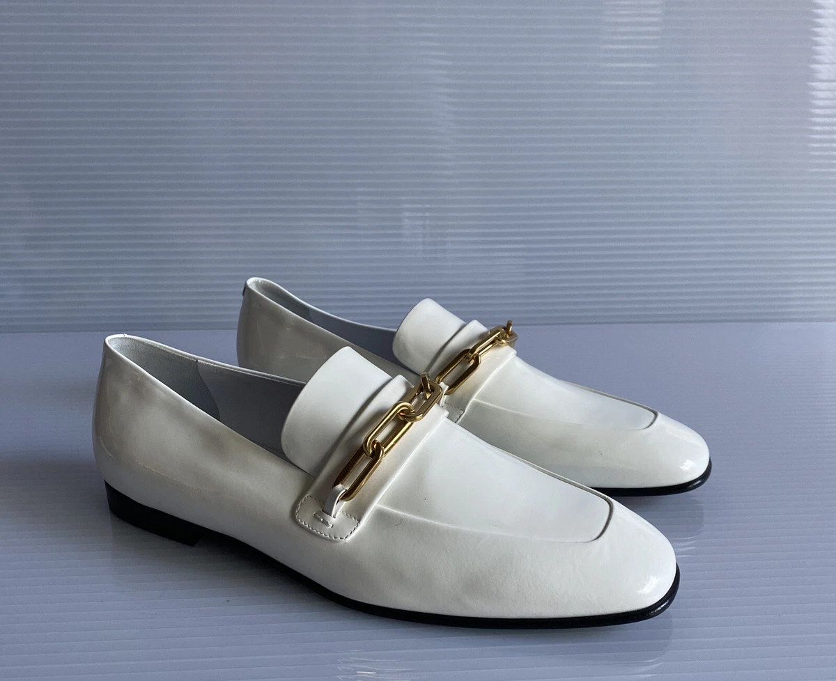 BURBERRY Women s Chillcot Patent Leather Link Detail Loafers size
