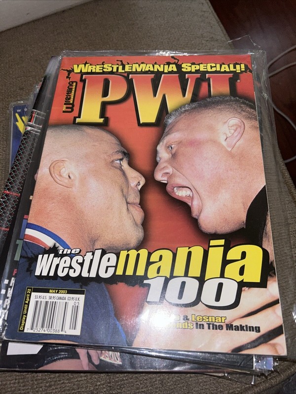 MAY 2003 PRO WRESTLING ILLUSTRATED MAGAZINE BROCK LESNAR KURT ANGLE HULK HOGAN