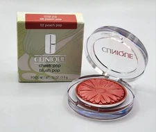Clinique Cheek Pop Blush Pop 02 Peach Pop Full Size .12 Oz/3.5g 