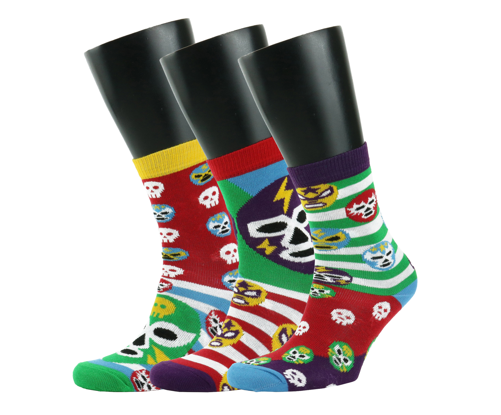 Mask 3 Wrestling Oddsocks for Boys, Sized 12-6