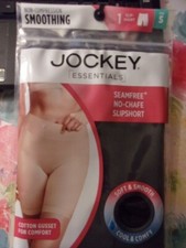 JOCKEY ESSENTIALS NON-COMPRESSION SEAMFREE NO-CHAFE SLIPSHORT BLACK NIP SIZE S