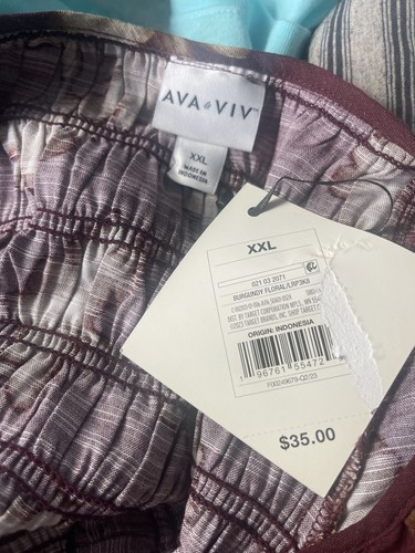 🆕 Ava & Viv Women's Balloon Long Sleeve Smocked Midi Bodice Dress Size XXL - Picture 8 of 8