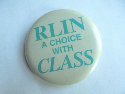 Vintage RLIN Research Libraries Information Network Database Advertising Pinback
