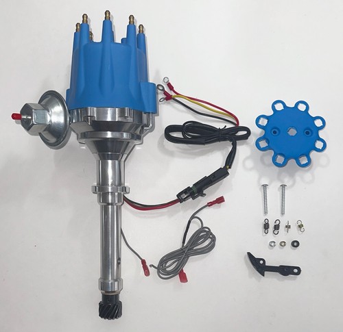 1966-67 CADILLAC 429 SMALL BLUE CAP HEI DISTRIBUTOR + 45k COIL + 8.5mm WIRES USA - Picture 7 of 18