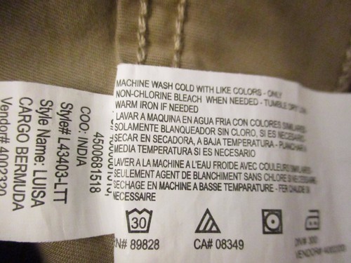 Women's GLORIA VANDERBILT LUISA Cargo Bermuda SHORTS sz 24W Khaki Tan NWT #2559 - Picture 7 of 8