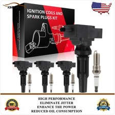 4 Ignition Coils & 4 Spark Plugs Kit For Ford Bronco 2.3L 2021 2022 2023