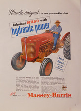 1957 Masey-Harris Vintage Print Ad Tractor MH50 Hydramic Power Farm Machinery