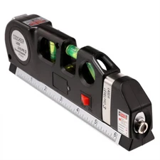 Multifunction Level Laser Horizon Vertical Measure Tape Metric Ruler Tool 8Ft