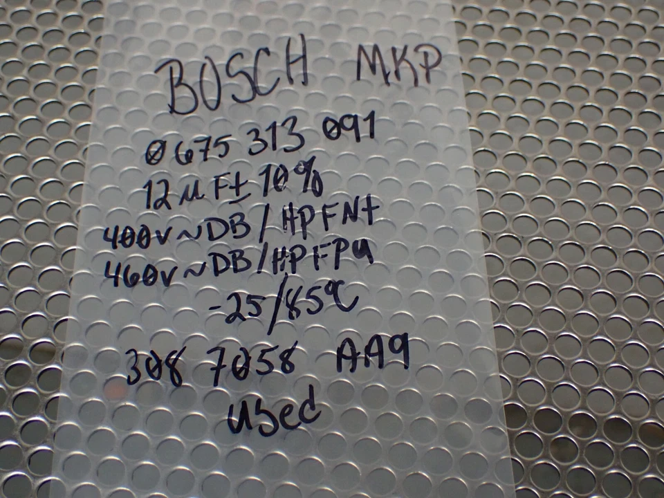 Condensador BOSCH MKP 0675313091 12uF+10% usado con garantía ver todas las fotos Foto 2 de 4