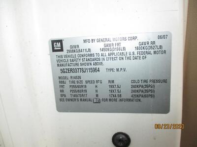 Used Rear Right Door Assembly Rear Side fits: 2008 Saturn Outlook Rear Right Gra