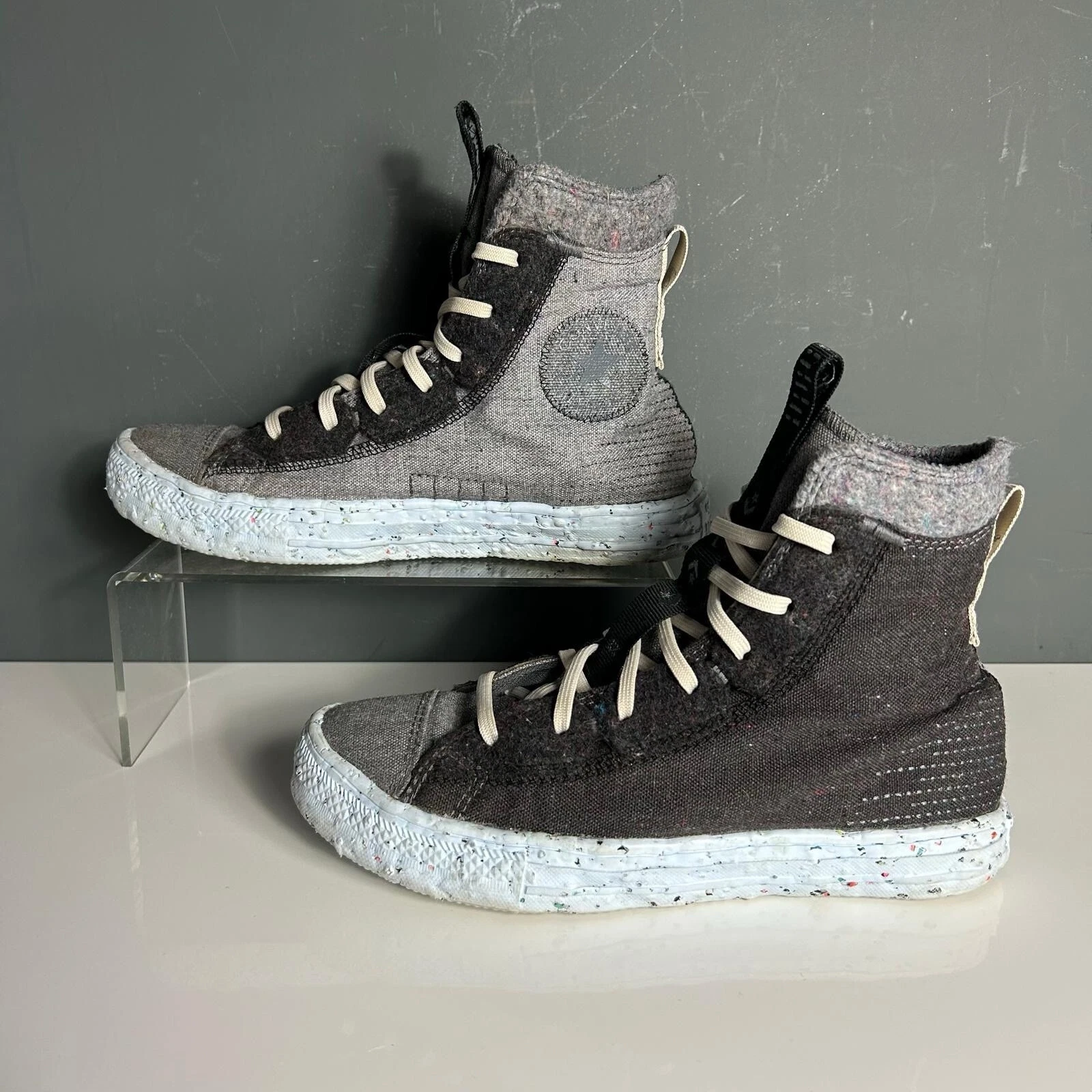 CONVERSE ALL STAR Top alti da donna in tela grigio taglia 4 5 37