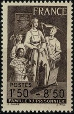 FRANCE 1943 AU PROFIT FAMILLE DU PRISONNIERS  YT n° 585  neuf ★★ luxe / MNH (A)