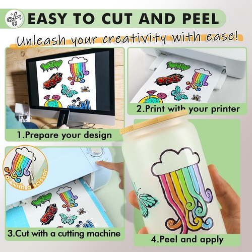 Waterproof Printable Vinyl Sticker Paper for Inkjet Printer - 15 Clear White A4 - Picture 6 of 9