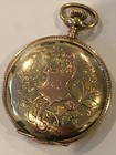 Gold Decorating Pocket Watch Runs Antique 1894 Elgin Illinois 6s 14k