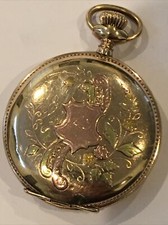 Antique Pocket Watch 1894 Elgin Illinois 6s 14k Gold Filled Decorating Runs
