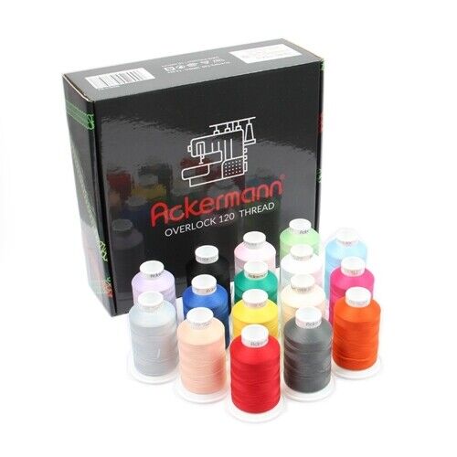 Ackermann Overlock Bauschgarn Nähgarn 16x 1.000m Box (2,18 EUR/km) - Bild 9 von 11