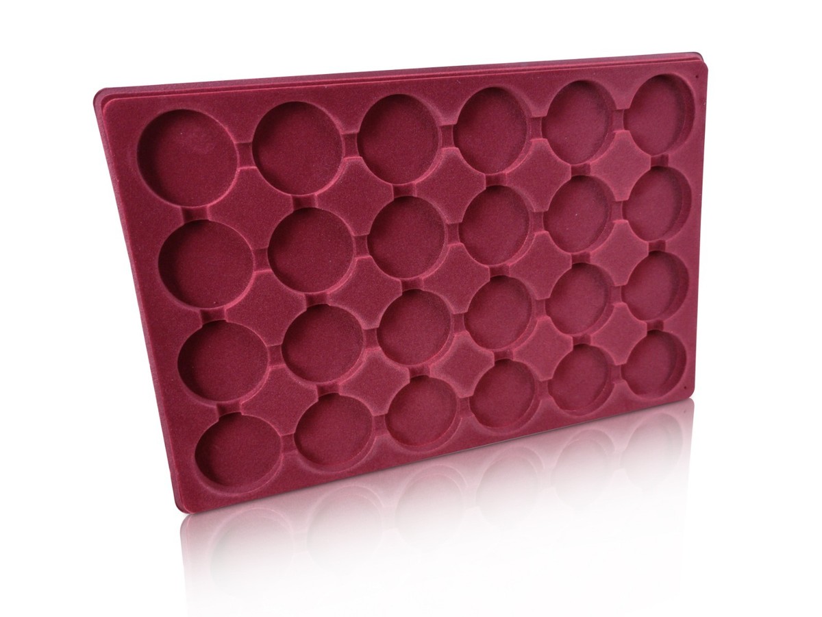 SCHULZ COIN TRAY PO24 – Münzeinsatz Für 24 Münzen, Mit Krone & Klarer Abdeckung, Bis 44 Mm