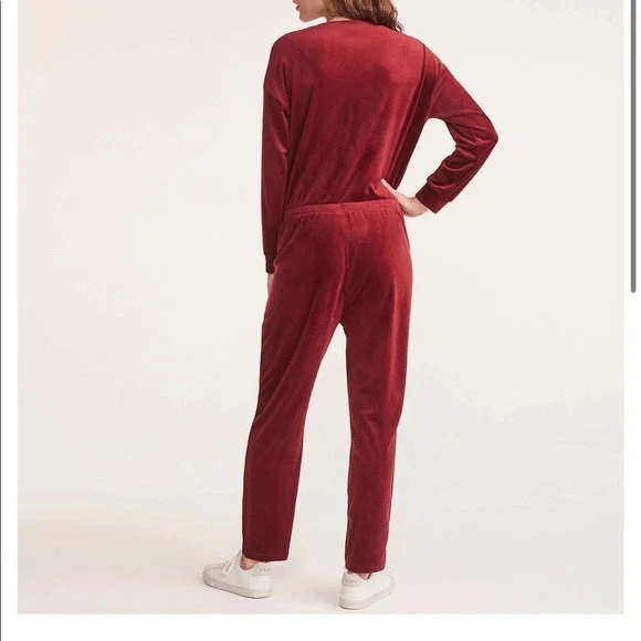 Lou & Grey Velvet red jumpsuit size XS - Image 2 of 4