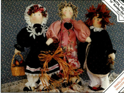 Faith Hope & Charity Dolls Sewing Pattern Soft Sculpture Sunday Go to Meeting