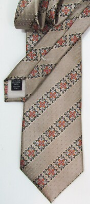 Recent ERMENEGILDO ZEGNA Geometric Medallion Men's Silk Tie Neckwear Italy